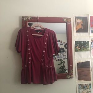 francescas red floral tee